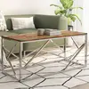 Image de vidaXL Table basse argenté et bois de récupération