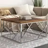 Image de vidaXL Table basse argenté inox