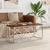 Image de vidaXL Table basse - Acier inoxydable/Bois récupéré