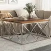 Image de VIDAXL Table basse - Argenté et bois de mélèze