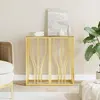 Image de vidaXL Table console doré - Verre
