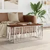 Image de VidaXL Table basse bois de récupération/acier