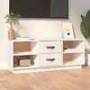 Image de vidaXL Meuble TV pin massif - Blanc
