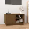 Image de vidaXL Meuble TV pin massif Marron miel