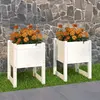 Image de vidaXL Jardinières 2 pcs Bois massif de pin Blanc