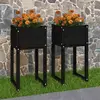 Image de vidaXL Jardinières 40x40x81 cm - Bois de Pin Massif - Noir