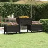 Image de vidaXL Jardinière Noir 178,5x44x75 cm Pin Massif