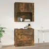 Image de vidaXL Armoire murale chêne fumé 80 cm