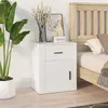 Image de vidaXL Table de Chevet Blanche