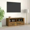 Image de vidaXL Meuble TV Chêne fumé 100x35x40 cm