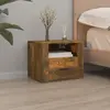 Image de vidaXL Table de chevet murale Chêne fumé