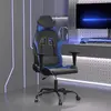 Image de vidaXL Chaise de jeu Noir et bleu Similicuir
