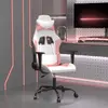 Image de vidaXL Chaise de jeu Blanc et rose Similicuir