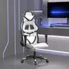 Image de vidaXL Chaise de jeu Blanc et noir