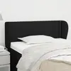 Image de vidaXL Tête de lit avec oreilles - Noir Tissu