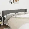 Image de vidaXL Tête de lit avec oreilles - Gris foncé