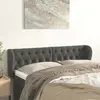 Image de vidaXL Tête de lit avec oreilles - Gris foncé