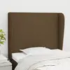 Image de vidaXL Tête de lit avec oreilles 3117653 - Tissu marron foncé