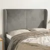 Image de VIDAXL Tête de lit avec oreilles - Gris clair - Velours