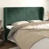 Image de VIDAXL Tête de lit avec oreilles Vert foncé