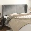 Image de vidaXL Tête de lit avec oreilles - Gris clair - 183x23x118/128 cm