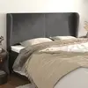 Image de vidaXL Tête de lit avec oreilles - Gris foncé
