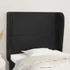 Image de Vidaxl Tête de lit avec oreilles - Noir, Similicuir