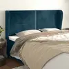 Image de vidaXL Tête de lit avec oreilles - Bleu foncé - 203 cm