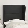 Image de vidaXL Tête de lit avec oreilles - Noir Similicuir