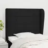 Image de vidaXL Tête de lit avec oreilles - Noir 83x23x118/128 cm