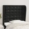 Image de Vidaxl Tête de lit avec oreilles - Noir, Similicuir