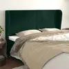 Image de vidaXL Tête de lit avec oreilles - Vert foncé - 203x23x118/128 cm