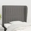 Image de vidaXL Tête de lit avec oreilles - Gris foncé