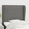 Image de vidaXL Tête de lit avec oreilles Tissu Gris foncé - 103x128 cm
