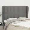 Image de vidaXL Tête de lit avec oreilles - Gris foncé tissu