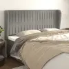 Image de Vidaxl Tête de lit avec oreilles - Gris clair 203x23x118/128 cm