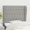 Image de vidaXL Tête de lit avec oreilles 93x23x118/128 cm - Gris clair