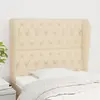 Image de vidaXL Tête de lit avec oreilles 93x23x118/128 cm Crème