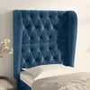 Image de VidaXL Tête de Lit avec Oreilles Bleu Foncé - Velours