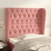Image de vidaXL Tête de lit avec oreilles Velours Rose 93x23x118/128 cm