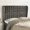 Image de vidaXL Tête de lit avec oreilles 147 cm - Velours - Gris foncé