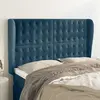 Image de vidaXL Tête de lit avec oreilles - Bleu foncé