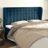 Image de vidaXL Tête de lit avec oreilles - Bleu foncé velours