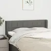 Image de vidaXL Tête de lit avec oreilles - Gris Foncé, 147x16x78/88 cm