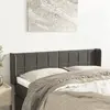 Image de vidaXL Tête de lit avec oreilles - Gris foncé