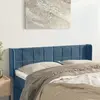Image de vidaXL Tête de lit avec oreilles Velours Bleu foncé - 147x88 cm