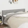 Image de vidaXL Tête de lit avec oreilles Gris clair 183x16x78/88 cm Tissu