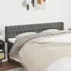 Image de vidaXL Tête de lit avec oreilles - Gris foncé - Tissu