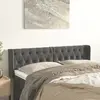 Image de vidaXL Tête de lit avec oreilles - Gris foncé