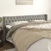 Image de vidaXL Tête de lit avec oreilles - Gris clair 203 cm